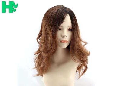 China De tom dois da cor do lado peruca sintética do golpe da onda profunda divisora por muito tempo para mulheres à venda