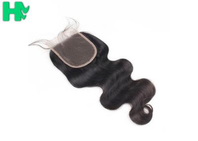 China Grade 9A Human Hair Closure With Baby Hair Bleached Knots / Brazillian Body Wave for sale