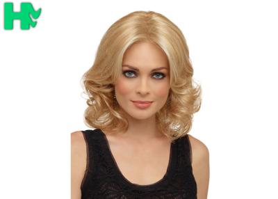 China Light Yellow 12 Inch Short Synthetic Wigs Small / Medium / Large Cap Size for sale