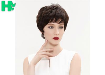 China Hecho a máquina atada mano sintética completa de la peluca del negro de 1 pedazo media medio en venta