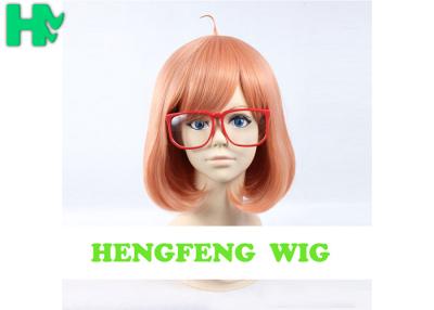 China ODM Orange Cosplay Synthetic Bob Wigs Customizable Length for sale