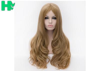 China Brown No Bangs Synthetic Water Wave Long Hair Wigs For African Women for sale