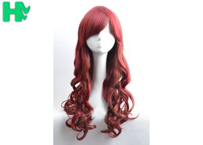 China White Women 26'' Long Wavy Synthetic Hair Wigs Body Wave Side Part With Bangs for sale