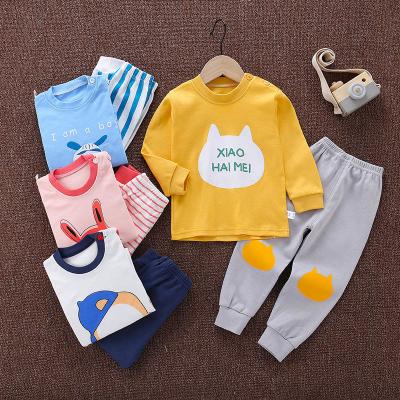 China Breathable Children'S Pajama Set Cotton Boys And Girls Homewear for sale
