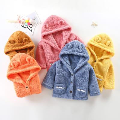 China 100cm Polyester Cotton Childrens Winter Jackets Single Breasted Warm Coats Velvet Thick for sale