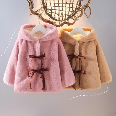 China Rabbit Plush Childrens Winter Jackets 110cm Padded Waterproof Coat Upset Horn Buckle for sale