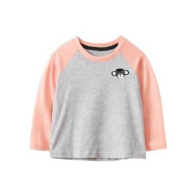 China Polyester Spring Children'S Clothing Bottoming Top Girls Grey Long Sleeve Shirt for sale
