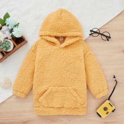 China Short Hair Solid Color Pullover Hoodies Yellow Warm Sweatshirts For Winter Odm for sale