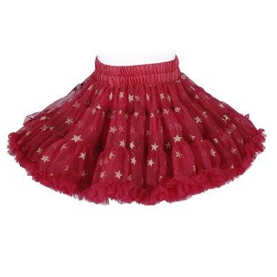 China French Style Polyester Fluffy Children'S Beauty Skirts Red Tutu Skirt Rainbow OEM for sale