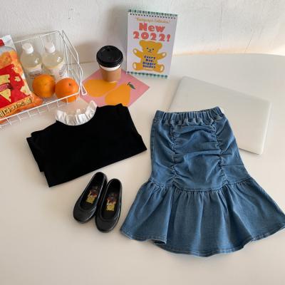 China Elastic Spring Cute Jean Children'S Beauty Skirts Mid Length for sale