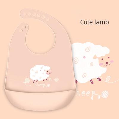 China Purple Children'S Clothing Accessories Silicone Waterproof Feeding Bibs For Babies for sale