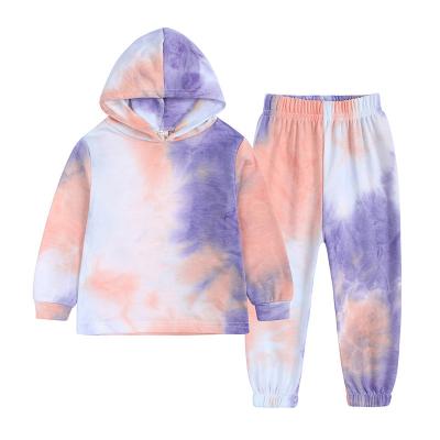 China Jogging Spring Children'S Clothing Tie Dye Two Piece Jogger Set for sale