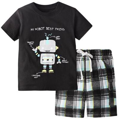 China Summer Cotton Cartoon Robot Suit Little Boy Clothes for sale
