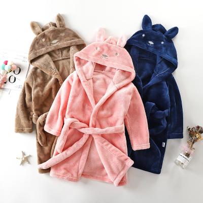 China Flannel Solid Color Children's Pajama Set Toddler Cute Homewear for sale