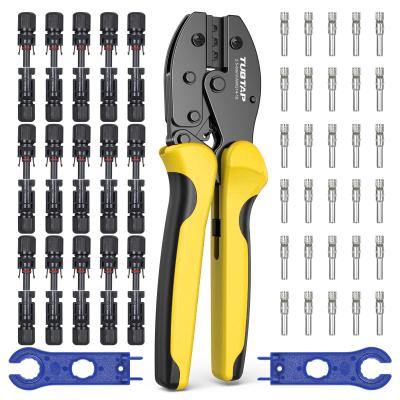 China Durable Alloy PV Solar Crimping Tool Kit With 30pcs Male Female MC4 Connector for sale