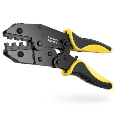 China Ratcheting Wire Crimper Tool For Heat Shrink Connectors 10-20 AWG Yellow for sale