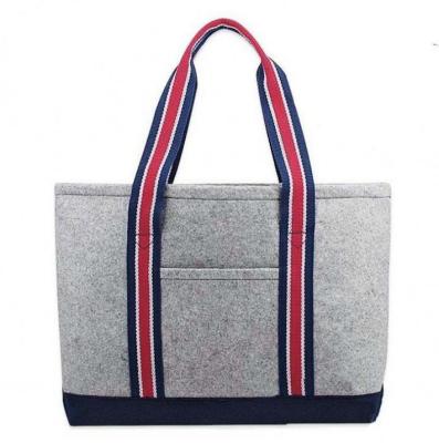 China 100% Eco-Friendly Fashion Felt Tote Bag Handbag Eco-Friendly Shopping Bags for sale