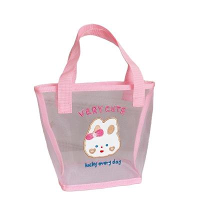 China New Summer Eco-Friendly Breathable Easy Clean Women Mesh Shopping Bag Transparent Kids Beach Bag for sale