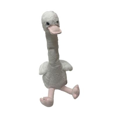 China 35cm White Duck Plush Toy Recording Speaking While Twisting Neck for sale