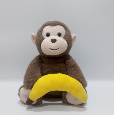 China Peek A Boo Monkey With Banana Interactive Repeats Plush Toy Musical Singing Talking for sale