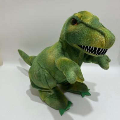 China Roaring and Moving Green Dinosaur Plush Kids Toy Lifelike Animal Intellectual Stuffed Toy for sale