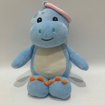 China Stroller Toy With Rattle Blue Stegosaurus for Kids Baby Plush Toys BSCI Factory en venta