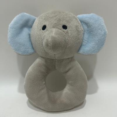 China 2023 New Coming Baby Plush Toys Plush Ring Elephant With Rattle BSCI Factory for sale