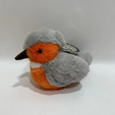 China Fluffy and Vivid Plush Kingfisher w/ Sound Animated Bird Toy BSCI Factory zu verkaufen