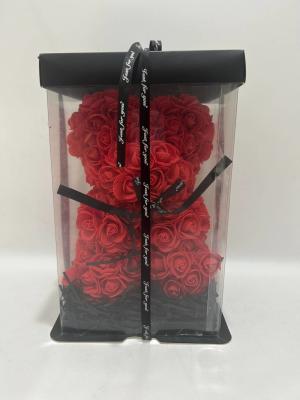 China 2024 Valentine′s Day Best Gift Red Rose Bear Plastic Toy à venda