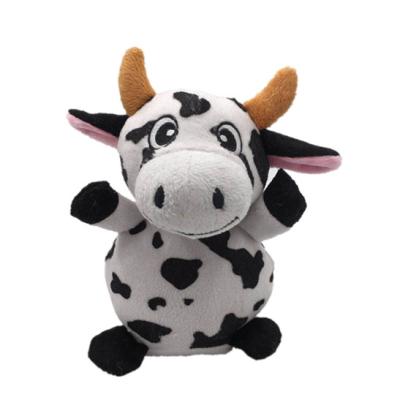 China Black And White 17CM Cow Recording Plush Toy for sale