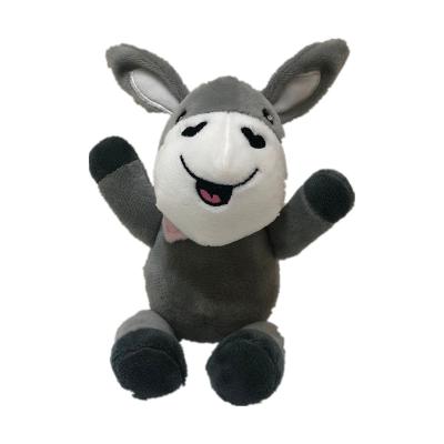 China PP Cotton 0.2m 0.66ft Grey Donkey Infant Plush Toys Stuffed Animal With Bell for sale