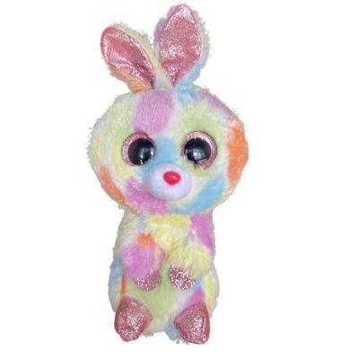 China Tie Dye Personalised Easter Plush Toy Bunny Teddy 15cm 5.9 Inch for sale