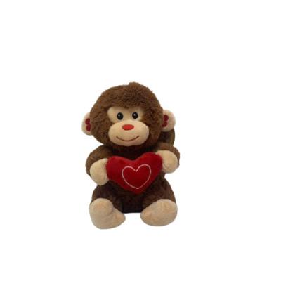 Chine Peluche musicale EMC de singe de Saint-Valentin de 17cm 6.69IN à vendre