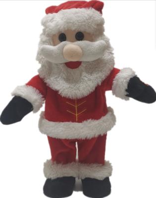 China 36cm 14.17in Christmas Plush Toys Musical Dancing Santa Claus Repeating Function for sale