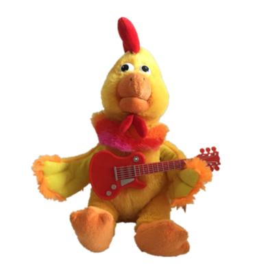 China 30cm 11.81 Inch Chicken Little Stuffed Animal Plush Toy Playing Guitar for sale