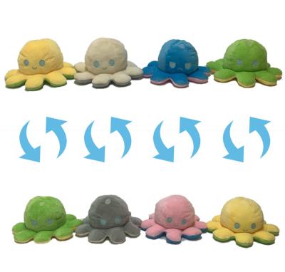 China 3.94IN 10CM Educational Plush Toys Mood Changing Reversible Octopus Plush Toy for sale