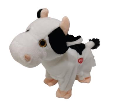 China 0.22m 8.66in Plush Cute Cow Stuffed Animal Singing Dancing Function for sale
