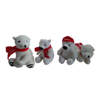 China 4 Asstd 90mm 3.54in Coca Cola And Polar Bears Personalised Christmas Teddy Bear for sale