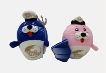 China Sea Lion Gift Stuffed Animal Blue Pink Color 22cm for sale