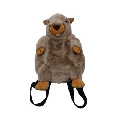China 35cm Marmot Stuffed Toy Backpack Memorial Gift Realistic for sale