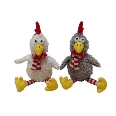 China Easter Plush Toy 2 CLR Chickens With Squeeze Box for sale