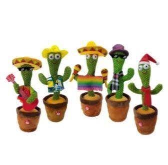 China Plush Electronic Cactus Flower Toy Recording Repeating Talking Back Playing Songs for sale