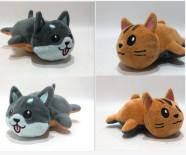 China Pp-Katoen Omkeerbare Cat Dog Educational Plush Toys 12cm met Muziekdoos Te koop