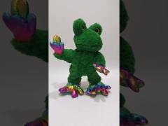 Green 0.35M 13.78 Inch Valentine‘S Day Singing Cute Frog Stuffed Animal