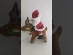 0.35M 1.45ft Walking Singing Santa Claus Musical Toy Christmas Moose Stuffed Animal