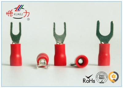 China Red SV series Copper Electrical Insulated Wire Spade Connectors AWG 22~16 for sale