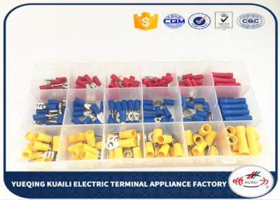China Transparent Box Subpackaging Red Yellow Blue Assorted electrical terminal kit Insulated 180 Pcs wire connector kit for sale