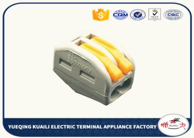 China Gray Orange 2 Pins Electrical Quick Connect Terminals Connector KLI-412 Wago Connector for sale