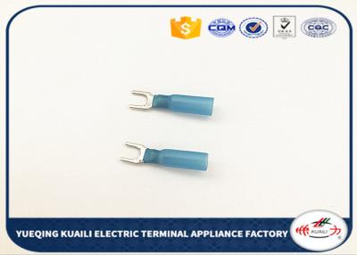 China Blue 16-14 AWG Heat Shrink fork terminal connectors Waterproof Terminals for sale
