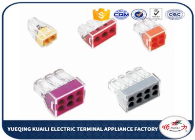 China Wago Push In Wire Connectors For Junction Box Pin Conductor Terminal Block for sale